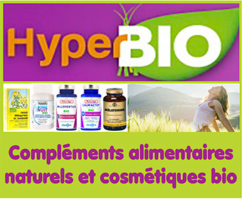 Vente en ligne de produits bio, diététiques et naturels, d’herboristerie, compléments alimentaires, phytothérapie bio - Hyperbio.com - Boutique en ligne de phytothérapie, d’herboristerie bio, Hyperbio propose des produits bio et naturels diététiques (compléments alimentaires), des gélules de plantes, des conseils santé beauté (naturopathie, aroma, minceur, sommeil, stress, prostate, grossesse)